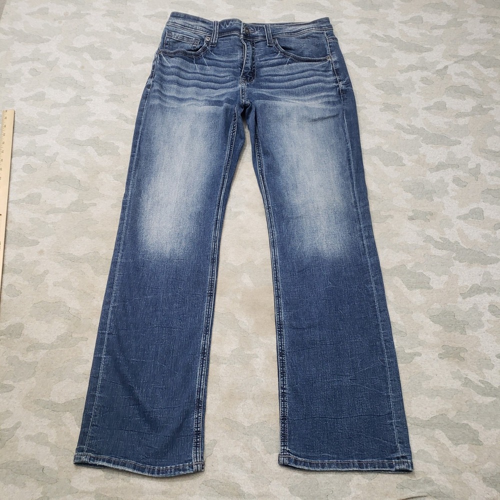 BKE Jake Jeans Mens 34x34 Blue Straight Leg Stretch Denim Medium Wash